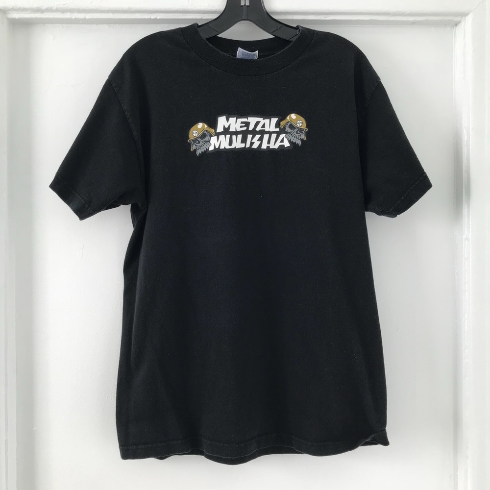 MENS MEDIUM BLACK METAL MULISHA MOTOCROSS T-SHIRT